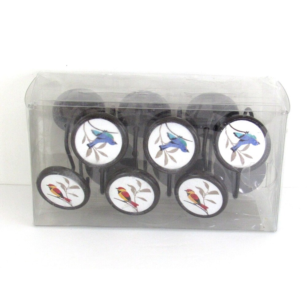 Mainstays Shower Hooks, Birds in Nature, Set of 12 NIB Bathroom Decor